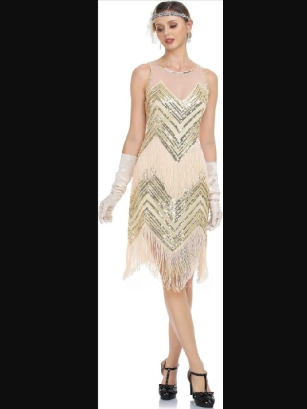 Women's  Knee Length Dress Flapper Dress  Size 14